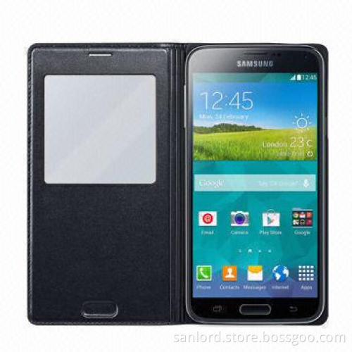 New Flip Cover for Samsung Galaxy S5, Genuine Leather Folio Case